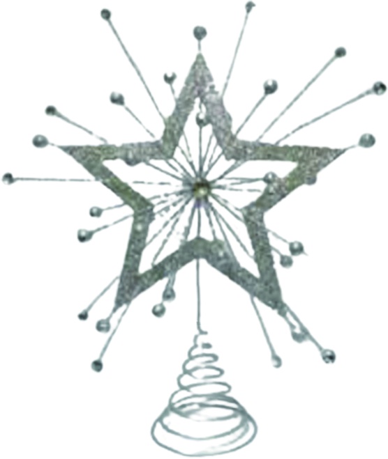 48cm Bejeweled Star Burst Topper - Silver