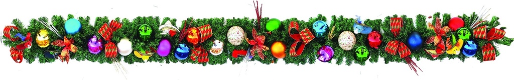 9' x 10" Decorated Garland - Red/Green/Gold