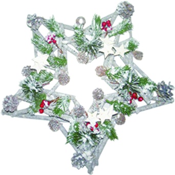 Wintry Star Wreath, 45cm