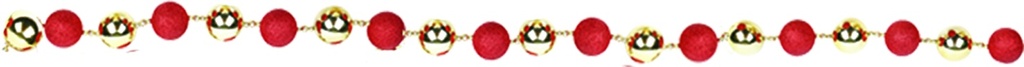 1.6m Ball Garland - Gold/Red