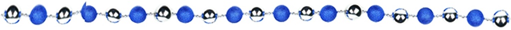 1.6m Ball Garland - Blue/Silver