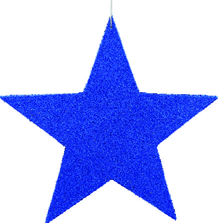 20cm Glittered Star - Blue