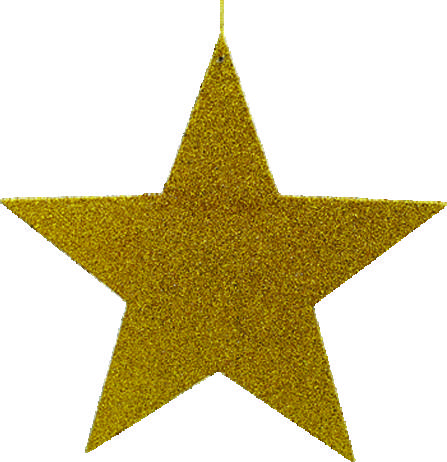 20cm Glittered Star - Gold