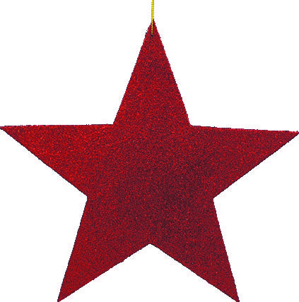25cm Glittered Star - Red