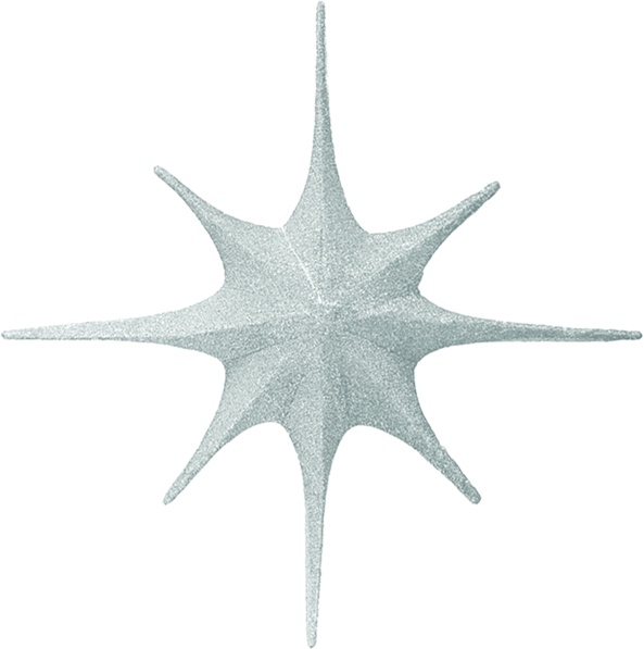 60cm Collapsible Fabric 8-point Star - Silver