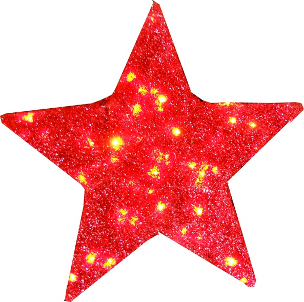 45cm Illuminated Sisal Star - Red