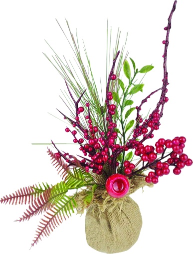 Berry Centrepiece with Ferns, 29cm