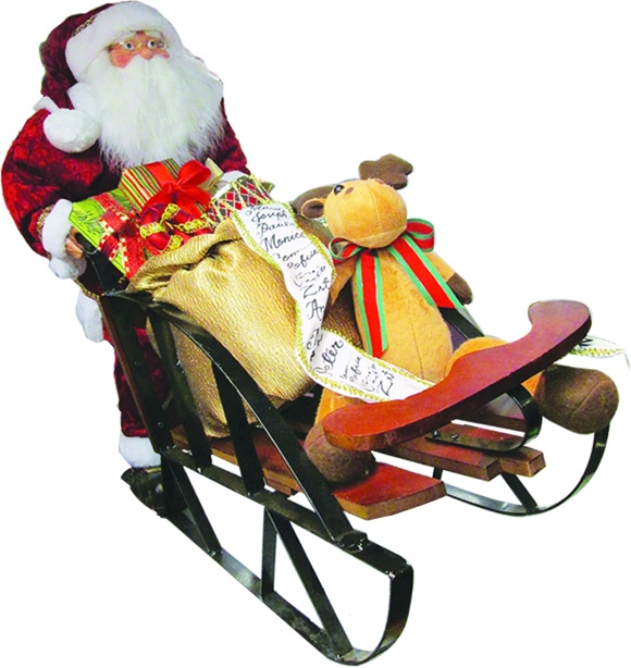 81cm Santa Pushing Sled