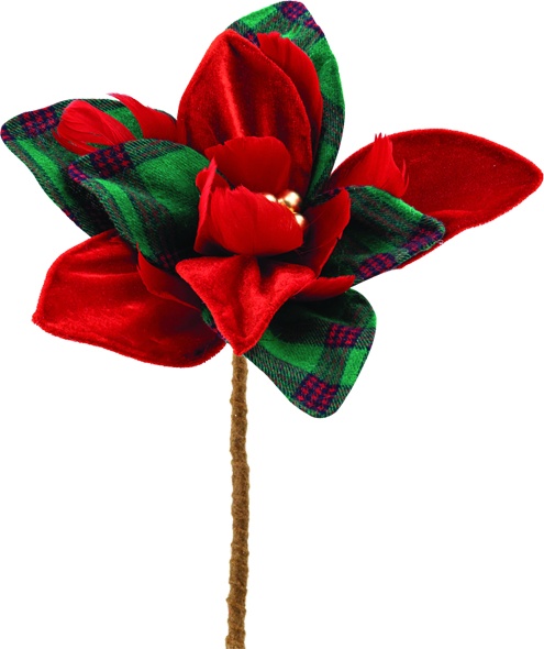 23cm Flower Pick - Red