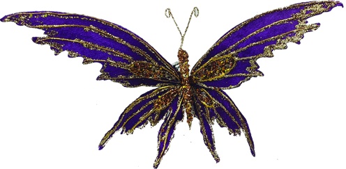 30cm Dragon Butterfly Clip-on - Gold/Purple
