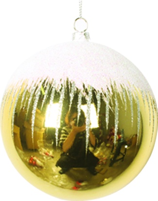 Glittered Shiny Ball with Glitter Snowfall, 10cm