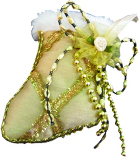 10cm Ornamental Stocking - Gold