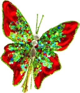 Ornate Butterfly with Clip, 12cm