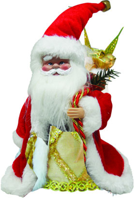 15cm Santa Ornament - Gold