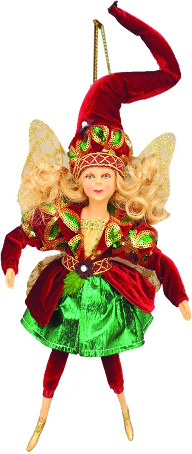 40cm Fairy - Burgundy/Green