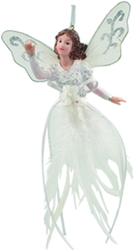 25cm Ribbon Angel - Silver