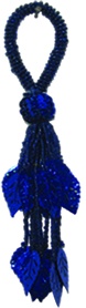 12.5cm Beaded Tassel - Blue
