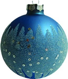 10cm Sequined Glass Ball - Blue