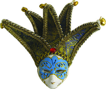 18cm Ceramic Jester Head - Blue