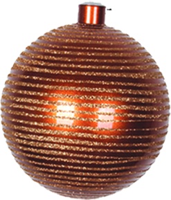 Glittered Striped Ball, 12cm