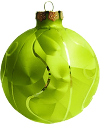 10cm Matte Design Glass Ball - Green