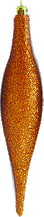 15cm Glittered Icicle - Copper