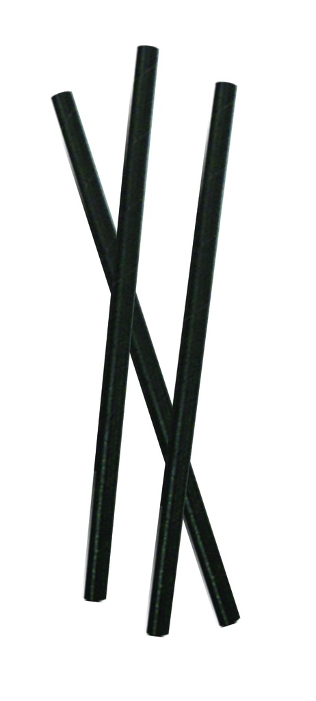 20cm x 6mm Eco-Friendly Paper Straws - Black, Biodegradable, Eco-friendly and Individually Wrapped