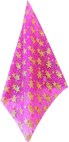 9.1m x 48cm Star-printed Organza Fabric Roll #203 - Gold/Pink