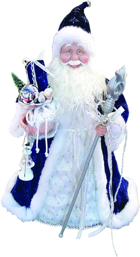 48" Standing Santa - Blue/White