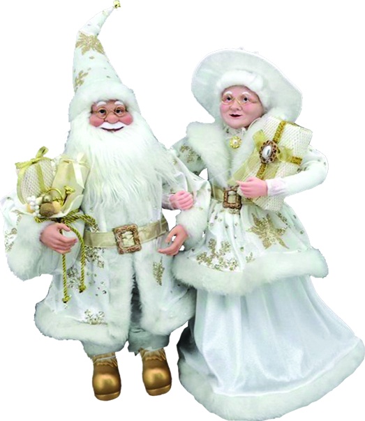 36" Mr. and Mrs. Santa - Ivory