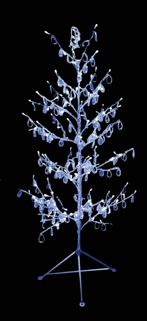 1.5m x 60cm Illuminated Crystal Tree, White LED