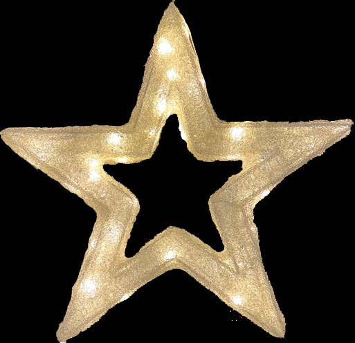 60cm Light-Up 3D Star, Warm White LED