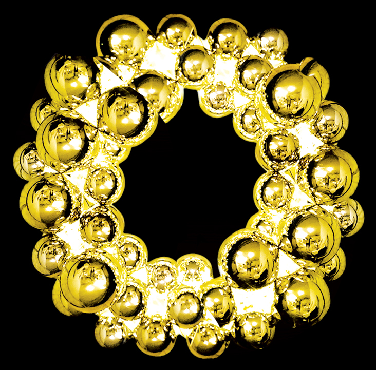 Large Illuminated Bauble Wreath, 1.5m