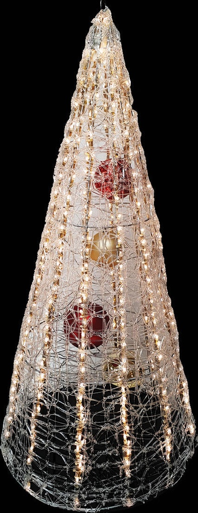 75cm Light-Up Acrylic Cone - Gold/Red