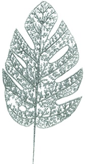 Glittered Leaf, 35cm