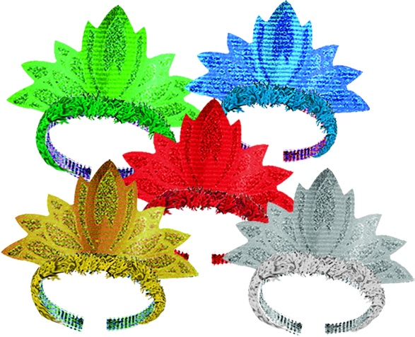 Glittered Foil Tiara - Assorted Colours