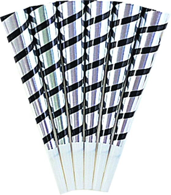 25cm Foil Horn - Silver/Black
