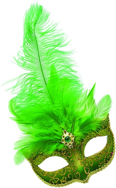 Feather Mask - Green