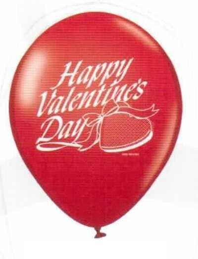 Printed Balloons "Happy Valentine's Day" - Red
