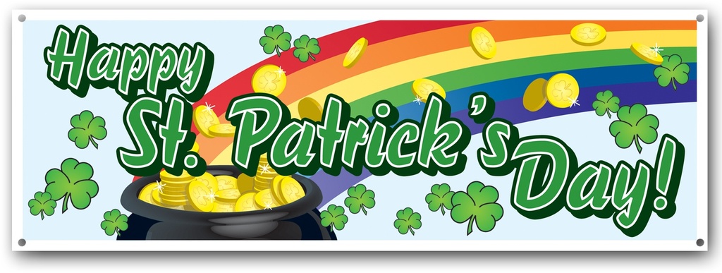 1.5m x 53cm Happy St Patrick's Day Sign Banner