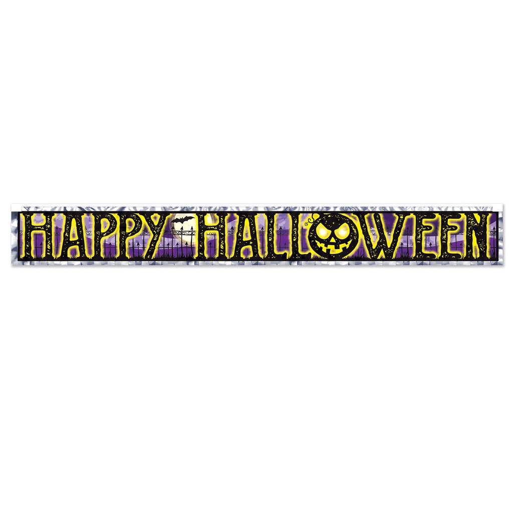 Metallic Happy Halloween Fringe Banner, 7½" x 5'