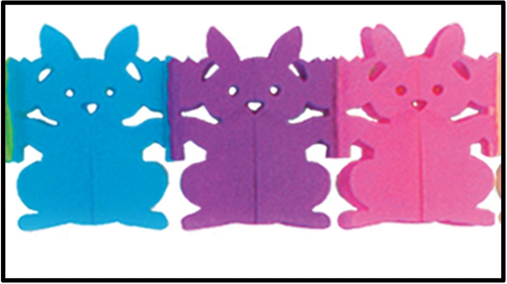 3.6m x 13.5cm Bunny Garland - Multicolour