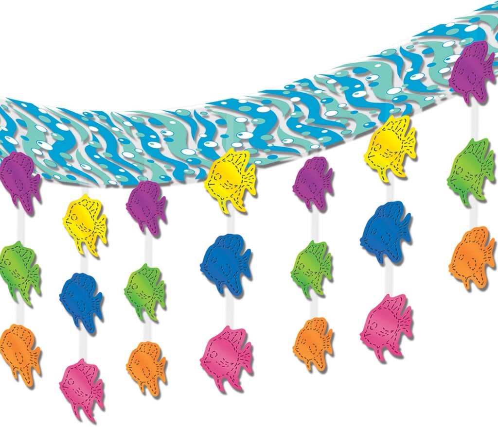 3.6m x 30cm Tropical Fish Ceiling Decor - Multicolour