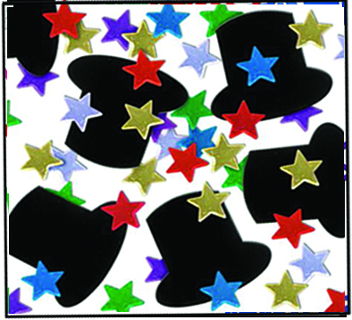 28g Fanci-Fetti Top Hats & Mini Stars - Multicolour