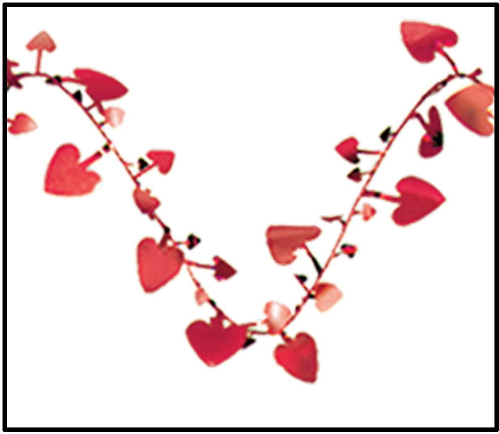 7.6m Gleamin' Flex Heart Garland - Red