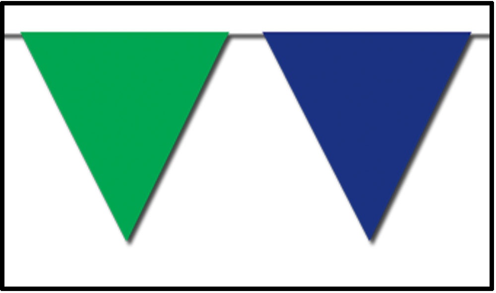 36.6m x 43cm Outdoor Pennant Banner, 65 pennants