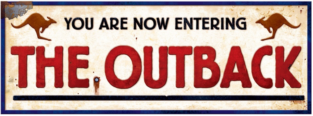 56cm x 20cm Outback Sign