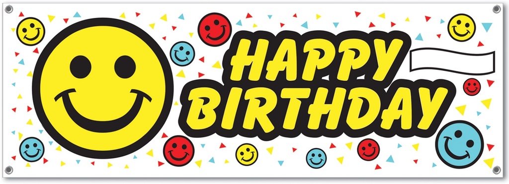 1.5m x 53cm Birthday Smile Face Sign Banner