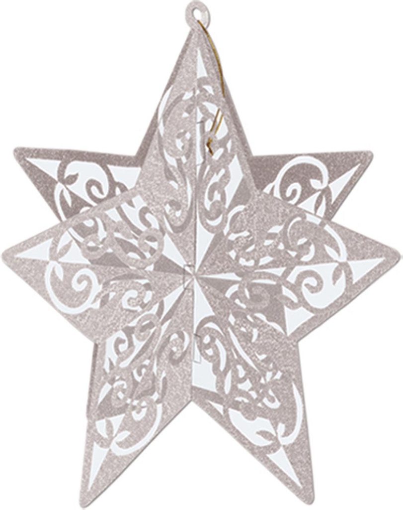 30cm 3-D Glittered Star Centerpiece - Silver