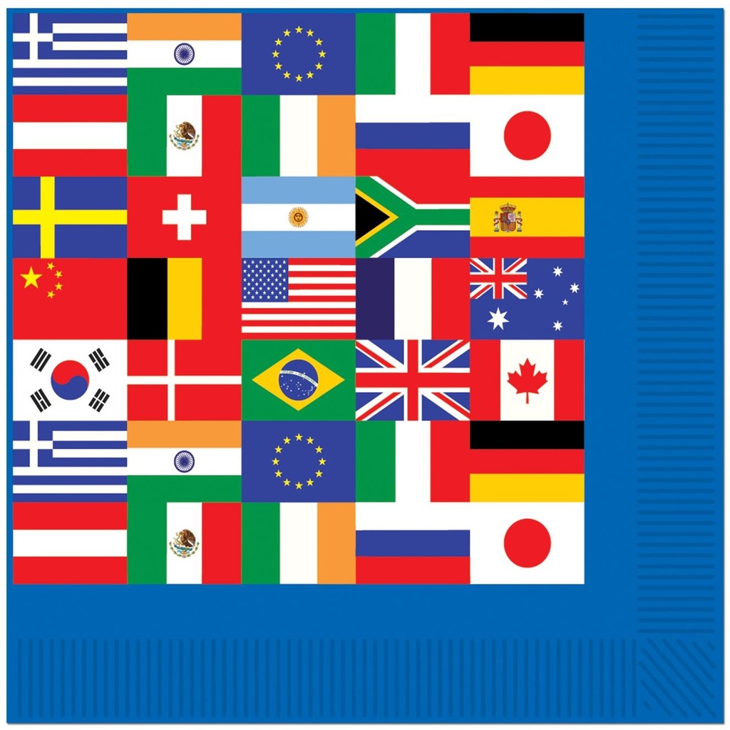 International Flag Beverage Napkins